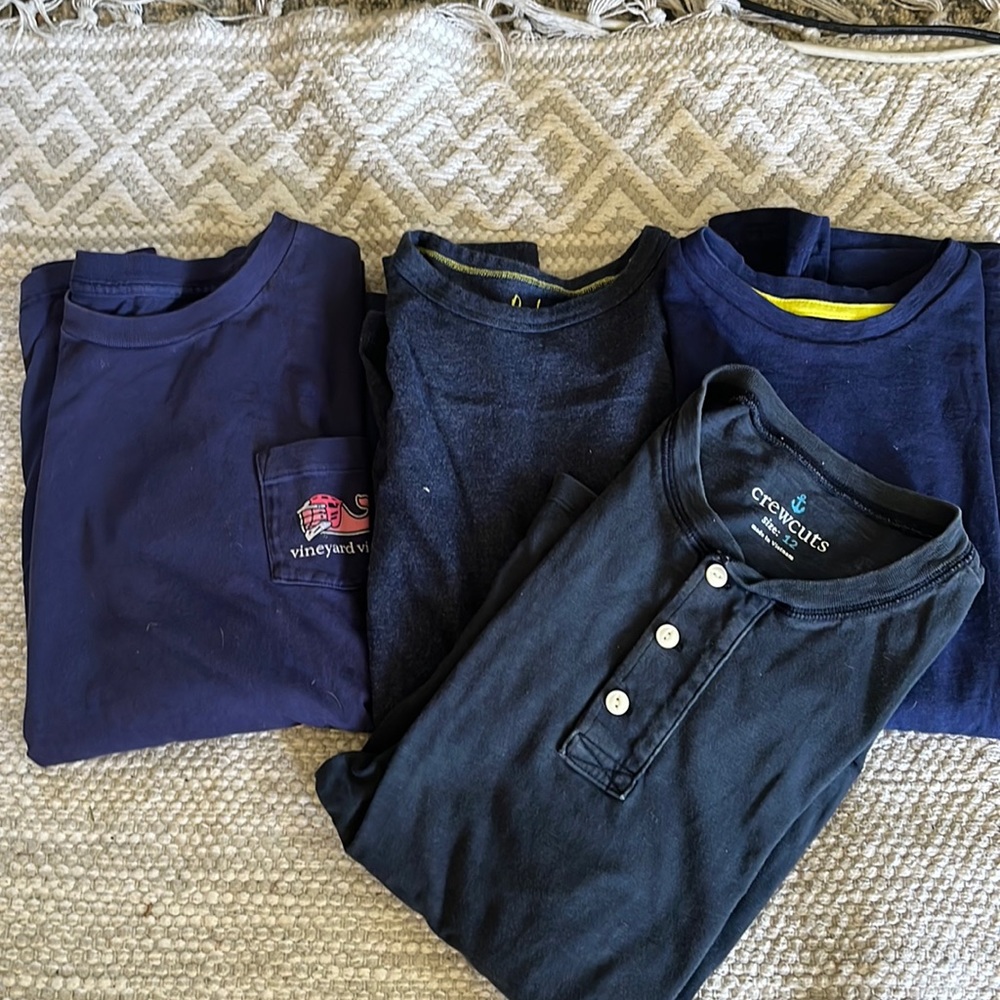 Vineyard Vines, Boden, Crewcuts, Lot if boys navy shirts.